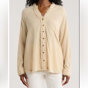 NWT Amuse Society Harvest Moon Long Sleeve Woven Button-Up Shirt